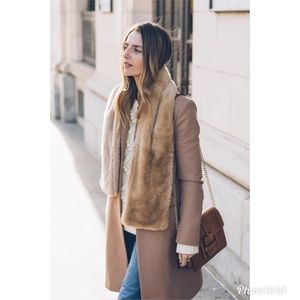 Talbots Faux Fur Scarf Brown